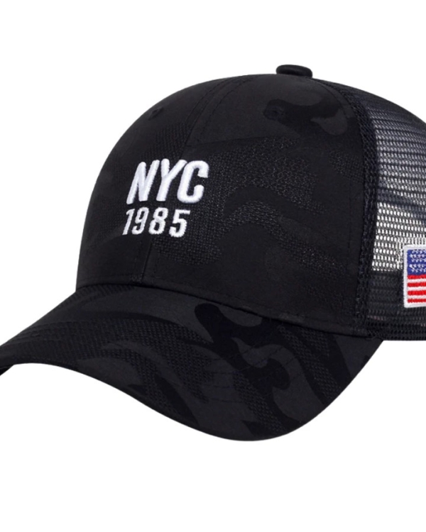 Embroidered NYC Camouflage Mesh Baseball Cap, Adjustable for Men and Women